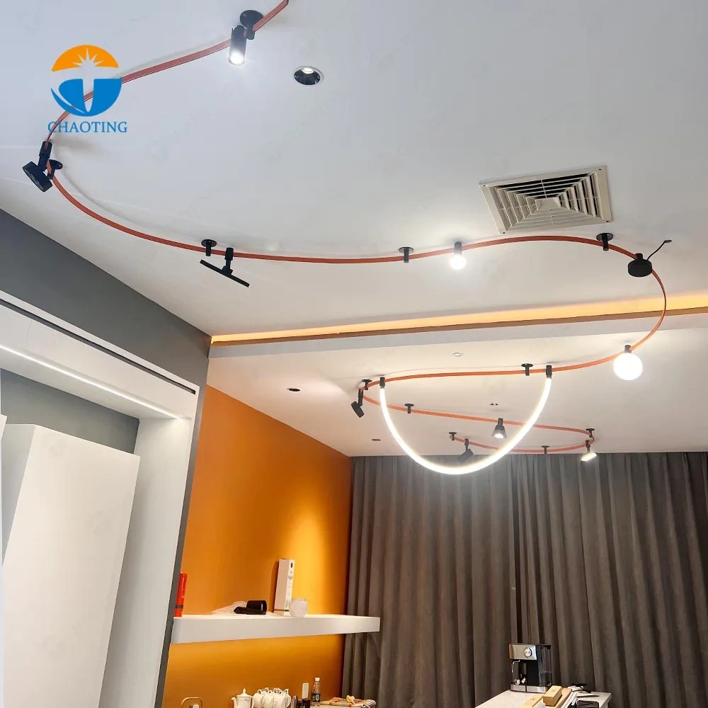Suspended Magnet Track Belt COB Lighting System Magnetic Hanging Belt LED Track Light for Easy Installation Adjustable Spot Lamp