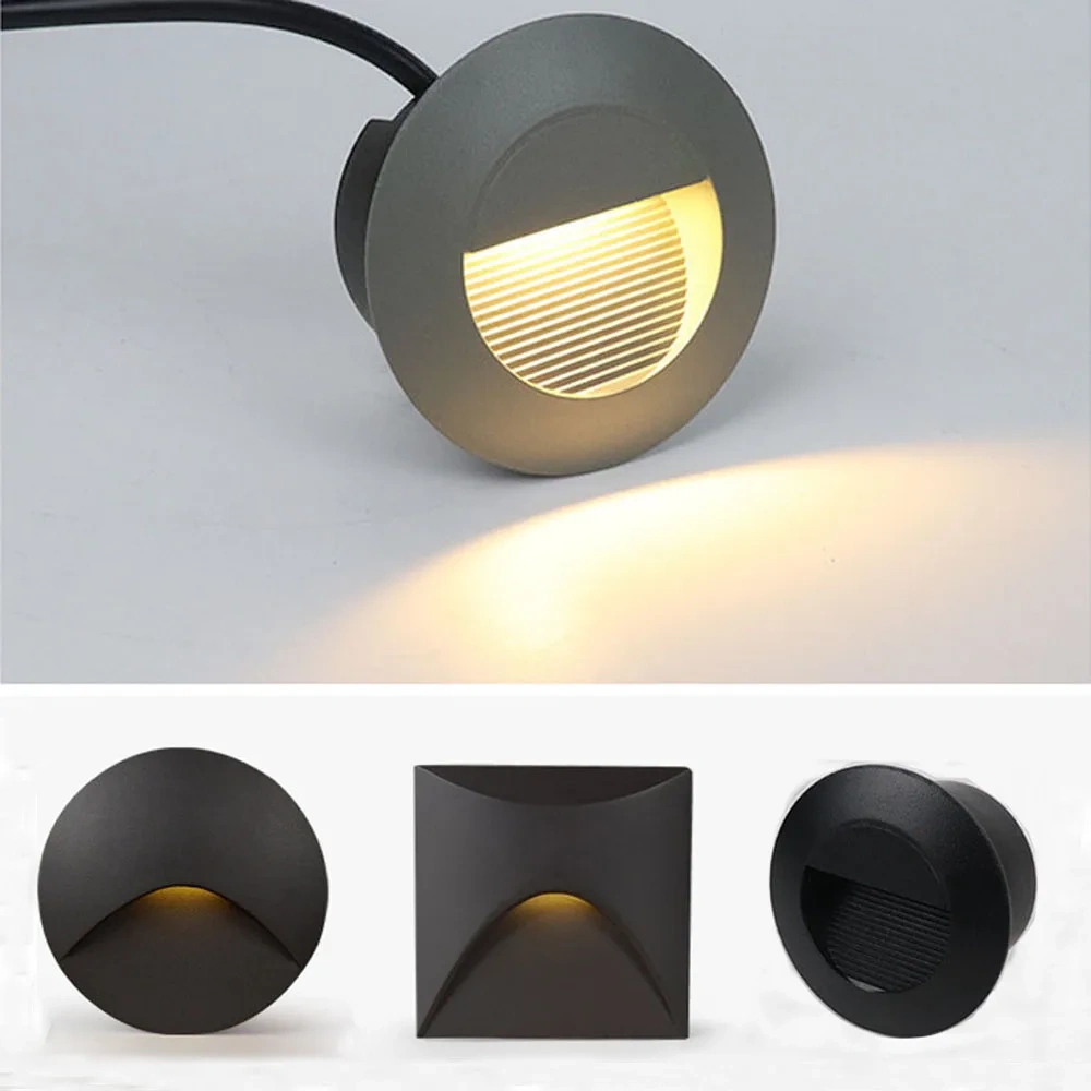 Outdoor Led Stair&Step Light 3W Waterproof Recessed Wall Corner Lamp For Home Landscape Pathway Stairway Garden Yard Footlight