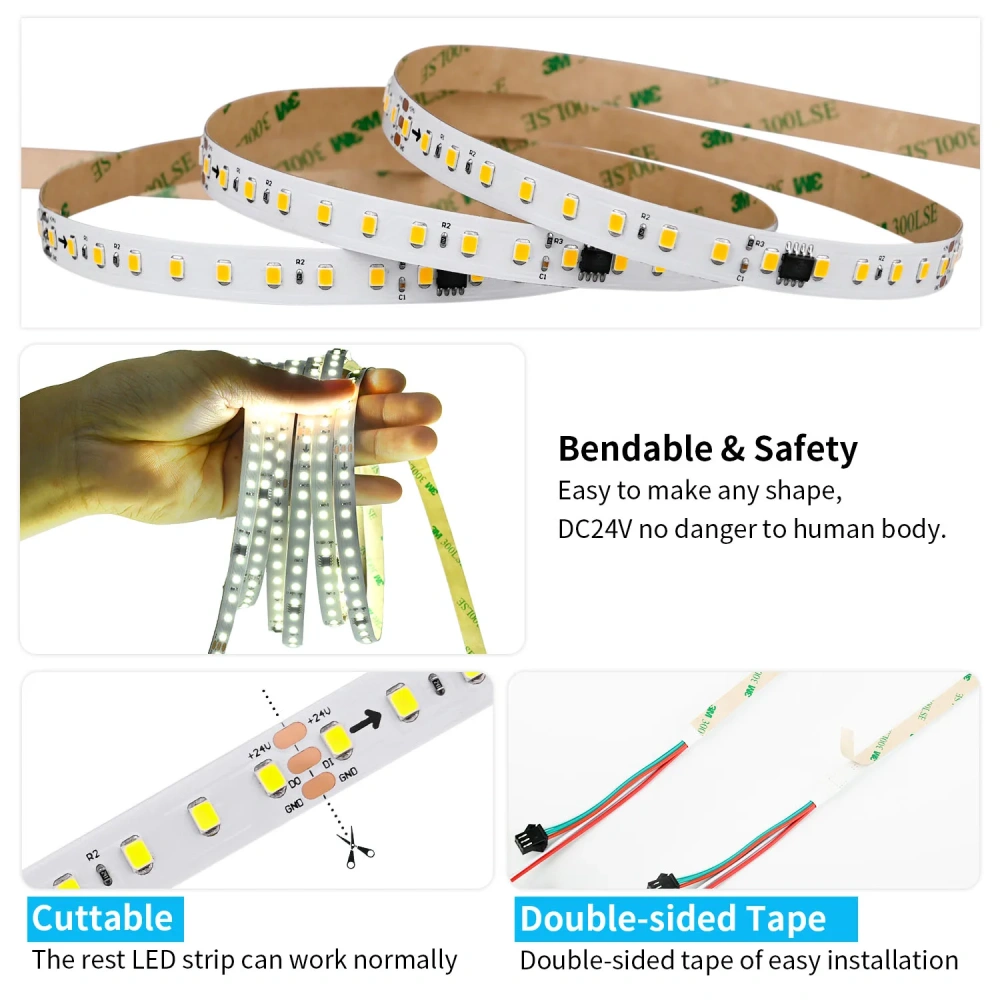10m WS2811 Running Water Flowing LED Strip Light SMD2835 Horse Race Pixel Addressable Flexible Linear Lamp Set 120LEDs/m DC24V