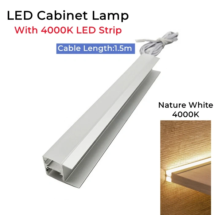 30/40/50cm LED Strip Cabinet Splint Lamps Hidden Doule Side Glow Aluminum Profiles 18mm Wood Board Layer Linear Bar Strip Lights
