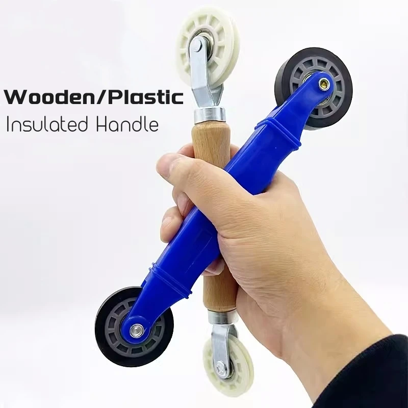 Rubber Wheel Handle Roller 6-8mm LED Strip Light Install Tool Aluminum Profile Silicone Tape Fix Hard Bar Lamp Mount Accessories