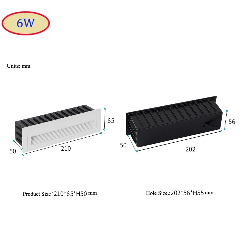 Sconces Wall 6W LED Step Stair Light Horizontal Indoor Outdoor Waterproof Decks Pathway Yard Rated Staircase Corner Lighting