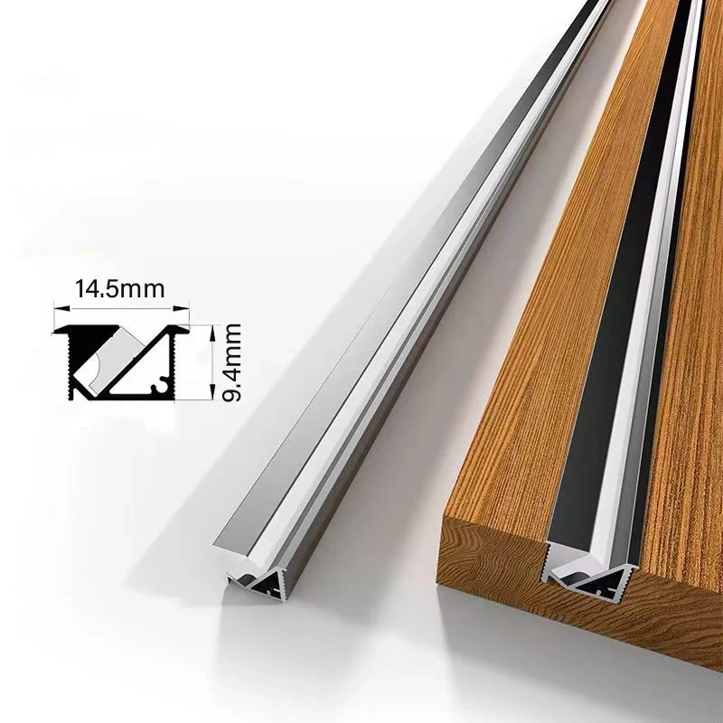 Ultra-thin Led Aluminum Profile 45° Luminescence Embedded LED Light Strip Bar For Cupboard Showcase Wardrobe