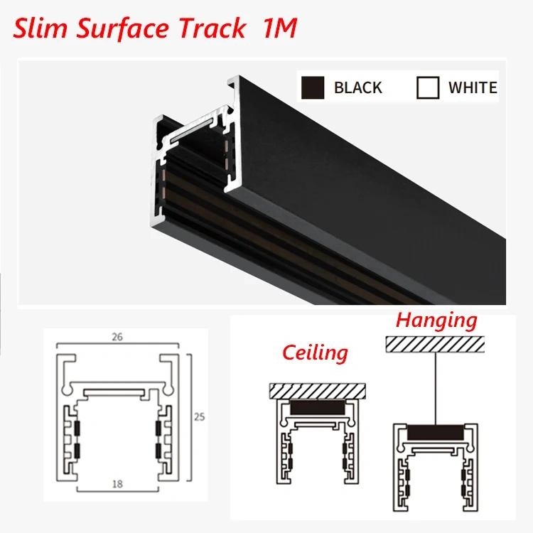 M20 Magnetic Track Light DC48V Aluminum Rail Led Flood Grille Spot Home Tuya Zigbee Assistant Alexa Or 3000/4000/6000K Black