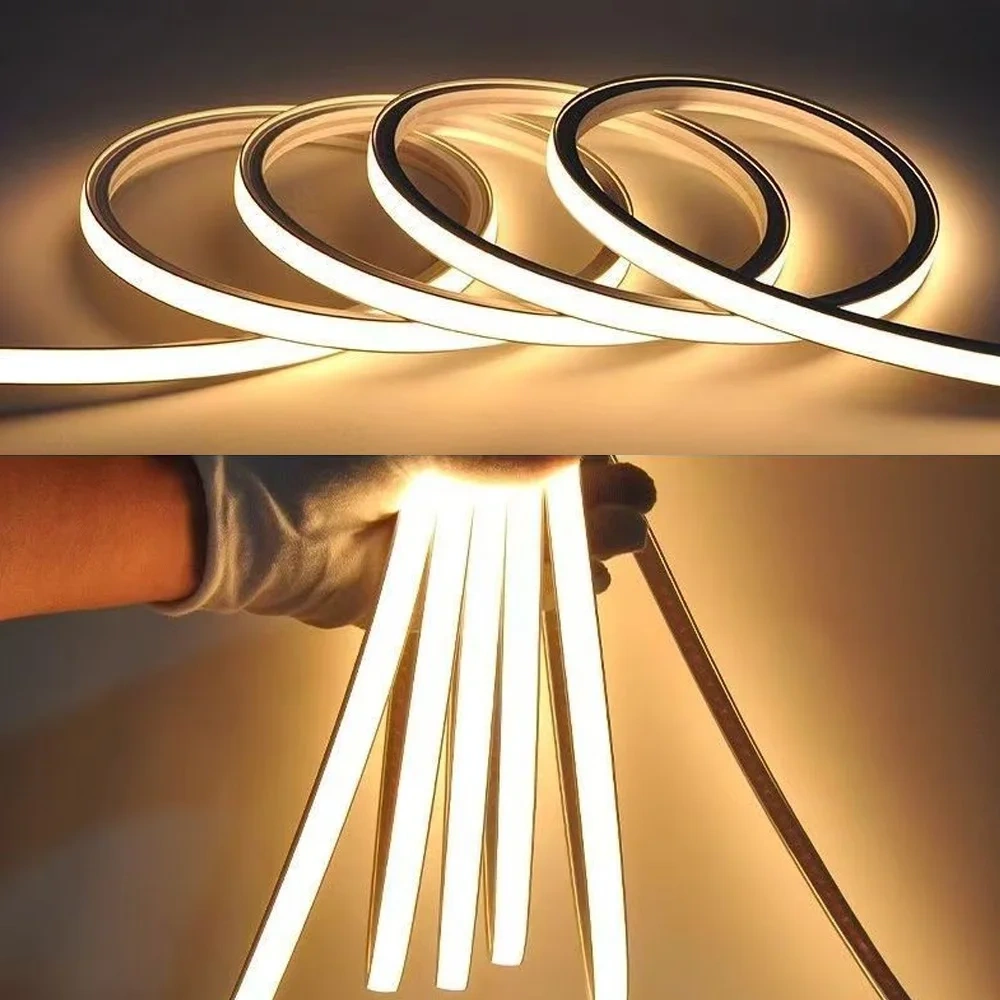 Free Welding 12V Neon LED Strip Cabinet Light Silica Gel Tube IP67 Waterproof Outdoor Warmwhite 3000K 6000K RoomDecor 30cm-300cm