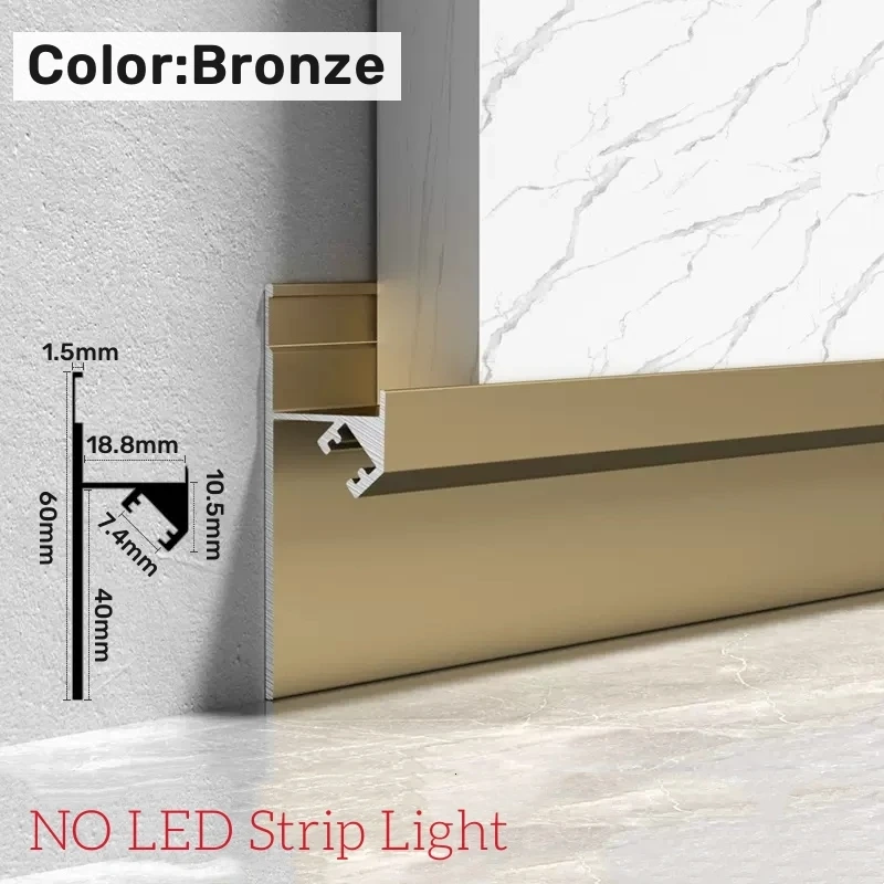 LED skirting aluminum channel with frosted PC diffuser