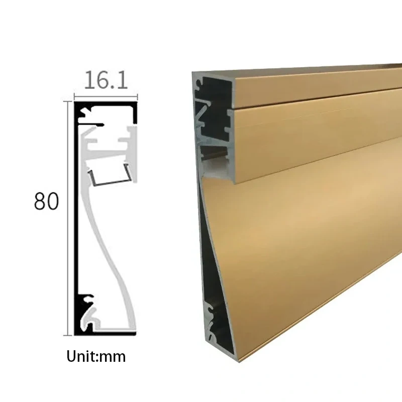 LED Skirting Line Strip Lights Recessed Wall Mount H60/80mm Aluminum Profile With Milky Cover Corner Channel Home Decor Bar Lamp