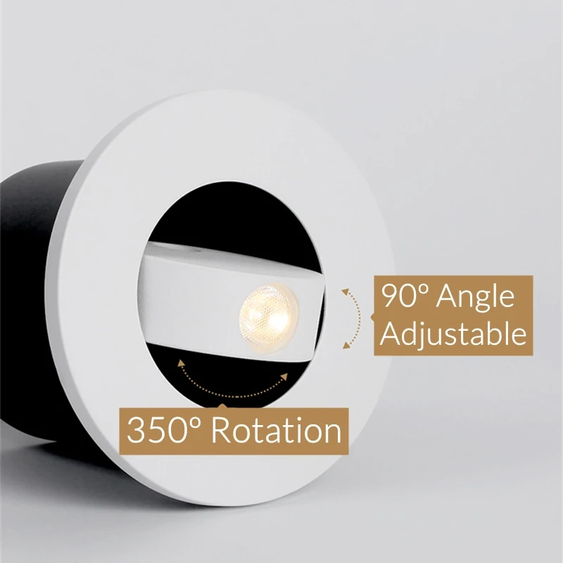 Modern LED Embedded Wall Lamp 3W 350º Rotation Bedside Sconce Bedroom Reading Hidden Decor Stair Wall Lighting Fixture AC85-265V