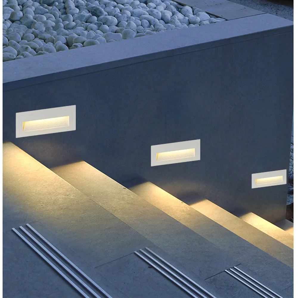 Sconces Wall 6W LED Step Stair Light Horizontal Indoor Outdoor Waterproof Decks Pathway Yard Rated Staircase Corner Lighting