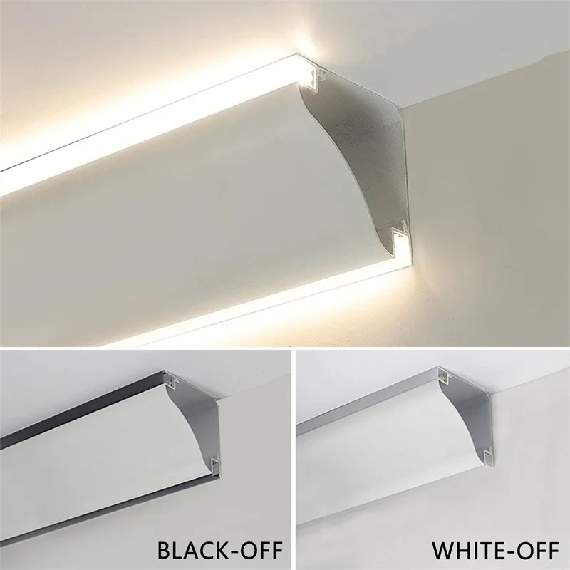 Ceiling Led Aluminum Profile Surface Mounted Wall Top Corner Decoration Indoor Atmosphere Lighting Linear Hard Bar Light Lamps