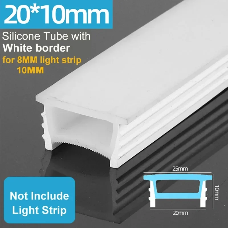 1M-10M Embedded LED Neon Rope Tube Black White Soft Recessed Silicone Diffuser Channel For 5050 COB Flexible Ribbon Strip Light