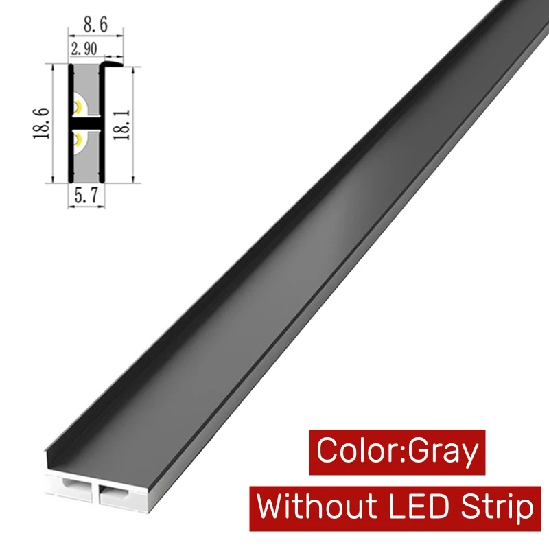 Ultra-fino LED Gabinete Camada Lâmpada, perfis de alumínio, recesso Up Down Backlight, Bar Faixa Luzes para Closet, vinho, estante, 18mm Board