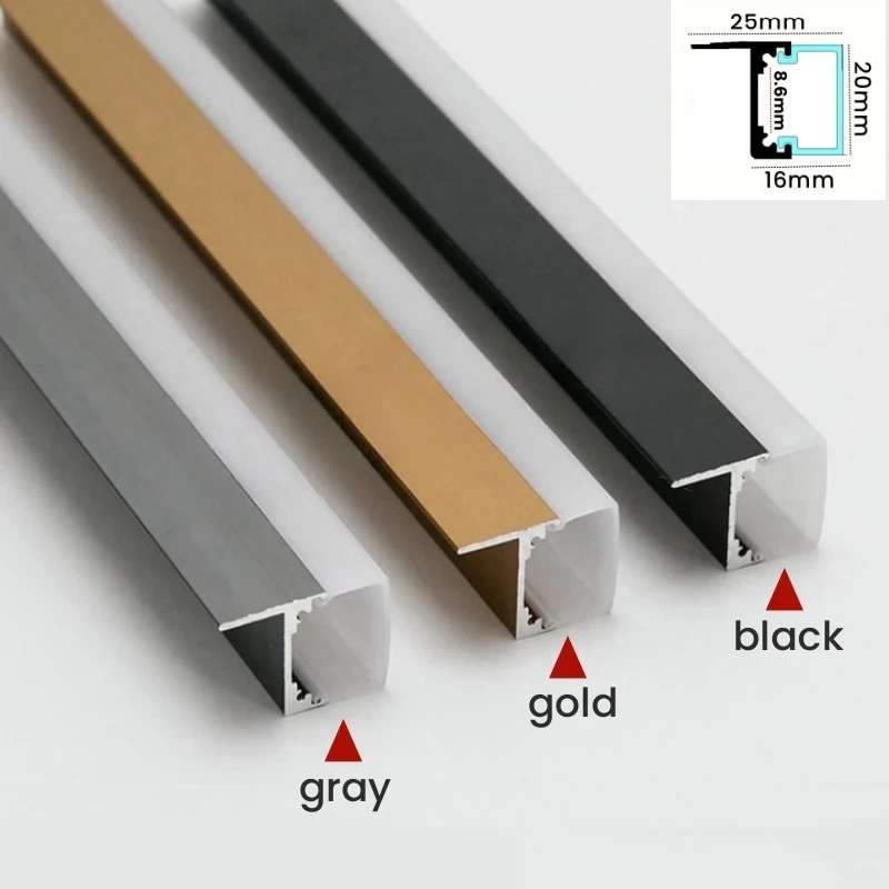 Recessed Splint LED Cabinet Shelf Lamp Aluminum Profile Up Down Glowing Channel Fit 18mm Wooden Board Edge Clip Bar Strip Lights