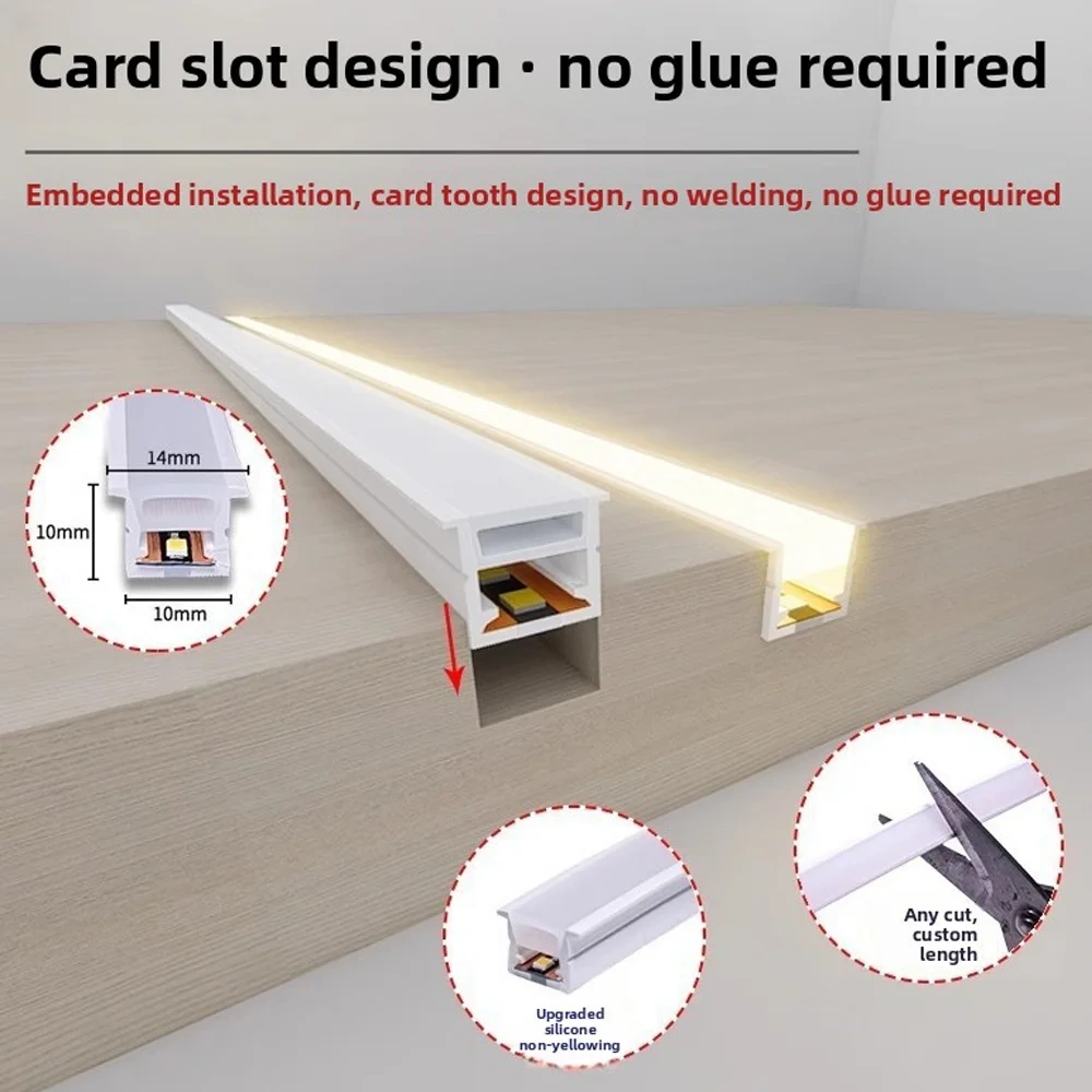 Free Welding 12V Neon LED Strip Cabinet Light Silica Gel Tube IP67 Waterproof Outdoor Warmwhite 3000K 6000K RoomDecor 30cm-300cm