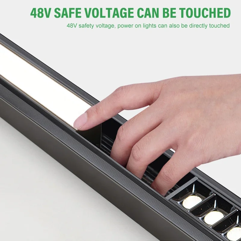 M20 Magnetic Track Light DC48V Aluminum Rail Led Flood Grille Spot Home Tuya Zigbee Assistant Alexa Or 3000/4000/6000K Black