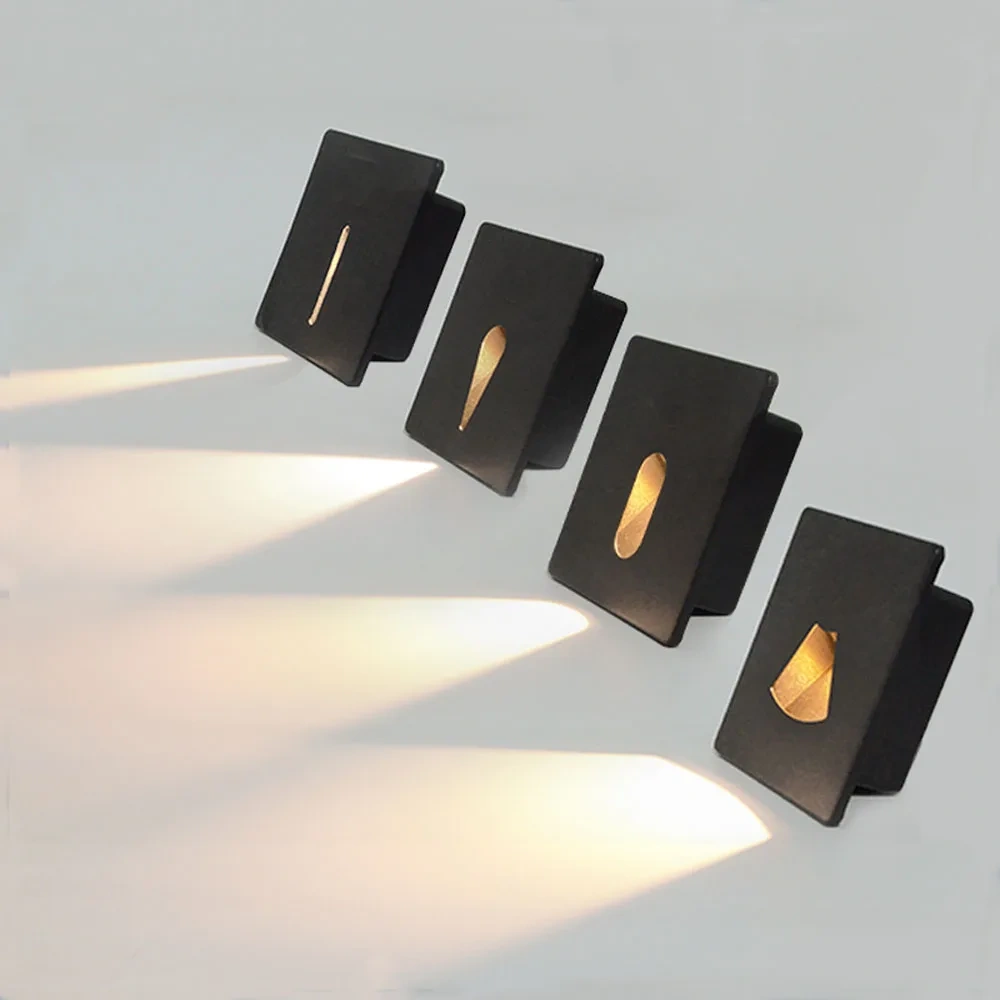 Outdoor Wall Lamp Waterproof Nightlight 3W Recessed Foot Light For Home Garden Hotel Corridor Step Staircase Yard Balcony Aisle