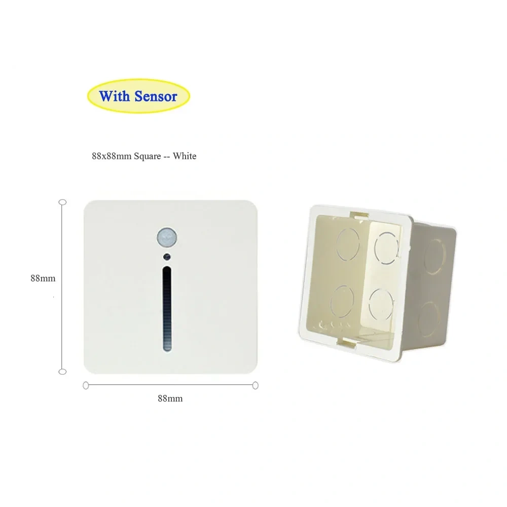 Wall Lamp Recessed Sensor Night Light for Living Room Step&Stair Foyer Bathroom Bedside 3W LED Indoor Lighting Fixture Mount Box