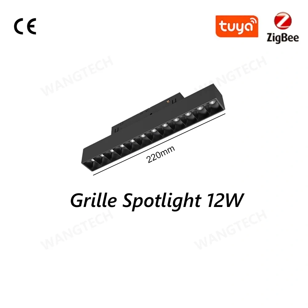 M20 Magnetic Track Light DC48V Aluminum Rail Led Flood Grille Spot Home Tuya Zigbee Assistant Alexa Or 3000/4000/6000K Black