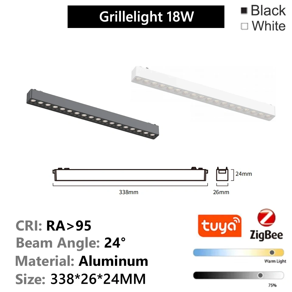 T26 Extra Smart Magnetic Track Light Dimmable Ceiling Surface Mount Aluminium LED DC48V Alexa Tuya Zigbee Flood Spot Black White