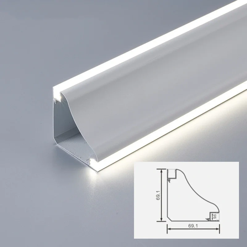 Ceiling Led Aluminum Profile Surface Mounted Wall Top Corner Decoration Indoor Atmosphere Lighting Linear Hard Bar Light Lamps