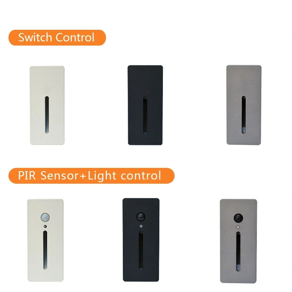 Wall Lamp Recessed Sensor Night Light for Living Room Step&Stair Foyer Bathroom Bedside 3W LED Indoor Lighting Fixture Mount Box