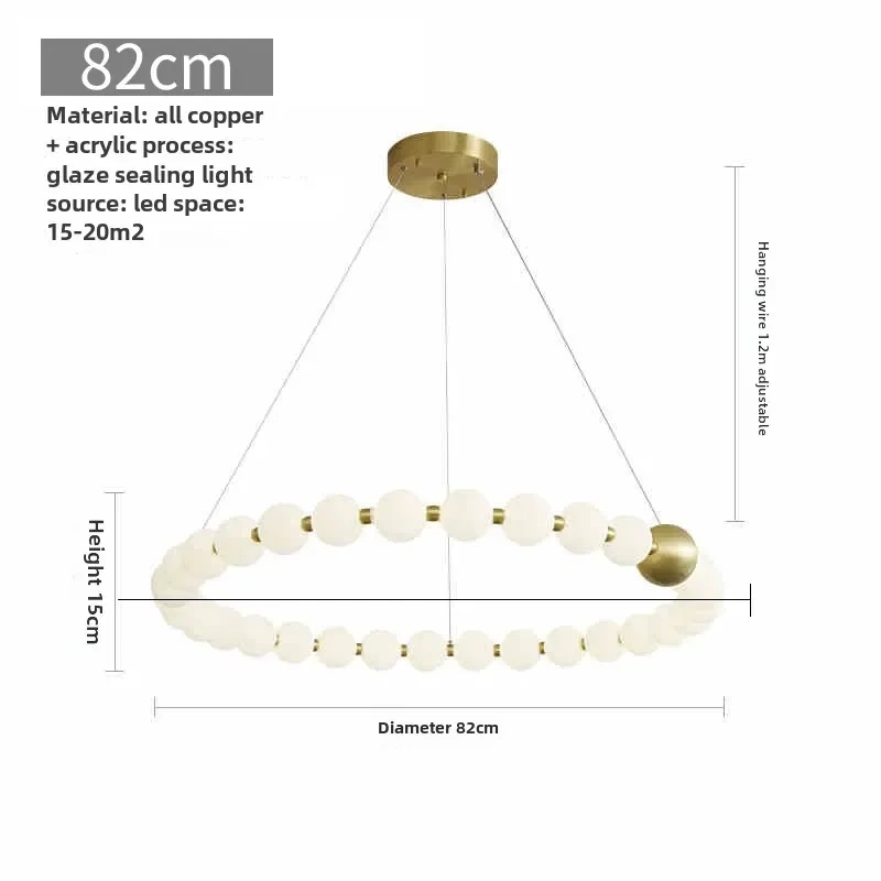 Modern Minimalist Necklace Shaped Glass Ball Pendant Light, Magic Bean Living Room Long Dining Table Light, Pendant Light