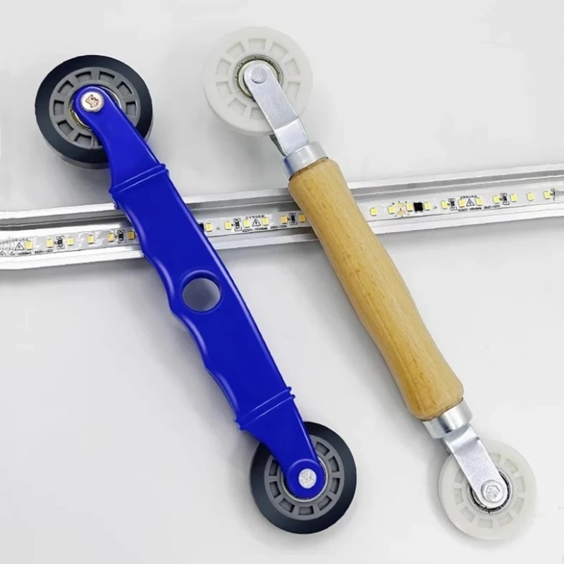 Rubber Wheel Handle Roller 6-8mm LED Strip Light Install Tool Aluminum Profile Silicone Tape Fix Hard Bar Lamp Mount Accessories