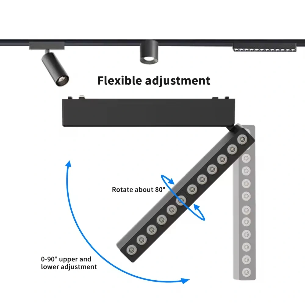 T26 Extra Smart Magnetic Track Light Dimmable Ceiling Surface Mount Aluminium LED DC48V Alexa Tuya Zigbee Flood Spot Black White