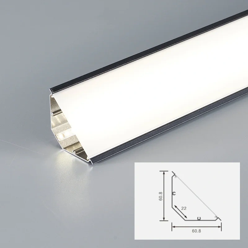 Ceiling Led Aluminum Profile Surface Mounted Wall Top Corner Decoration Indoor Atmosphere Lighting Linear Hard Bar Light Lamps