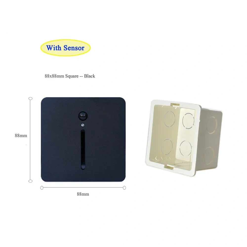 Wall Lamp Recessed Sensor Night Light for Living Room Step&Stair Foyer Bathroom Bedside 3W LED Indoor Lighting Fixture Mount Box