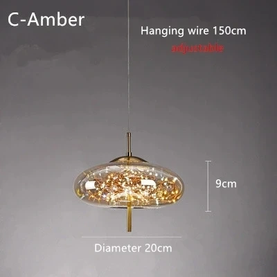 Modern Led Pendant Lamp Glass Ceiling Hanging Lights Fixture Luminaire Chandeliers Lustres Suspension Luminaire Bedroom Decor