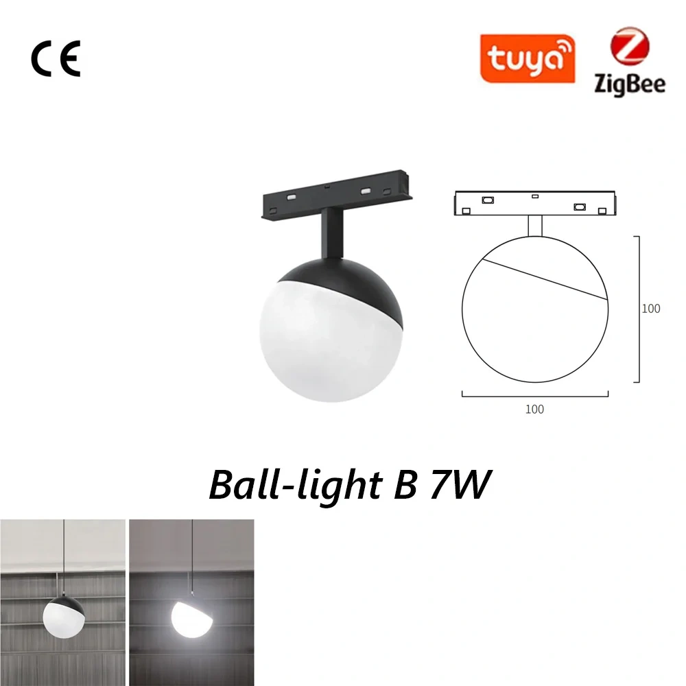 M20 Magnetic Track Light DC48V Aluminum Rail Led Flood Grille Spot Home Tuya Zigbee Assistant Alexa Or 3000/4000/6000K Black