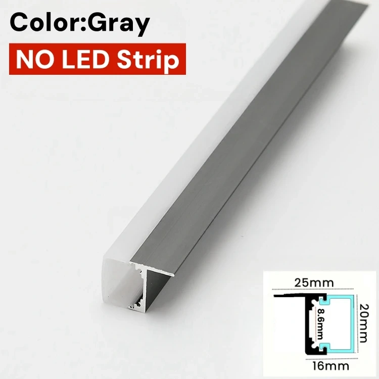 Recessed Splint LED Cabinet Shelf Lamp Aluminum Profile Up Down Glowing Channel Fit 18mm Wooden Board Edge Clip Bar Strip Lights
