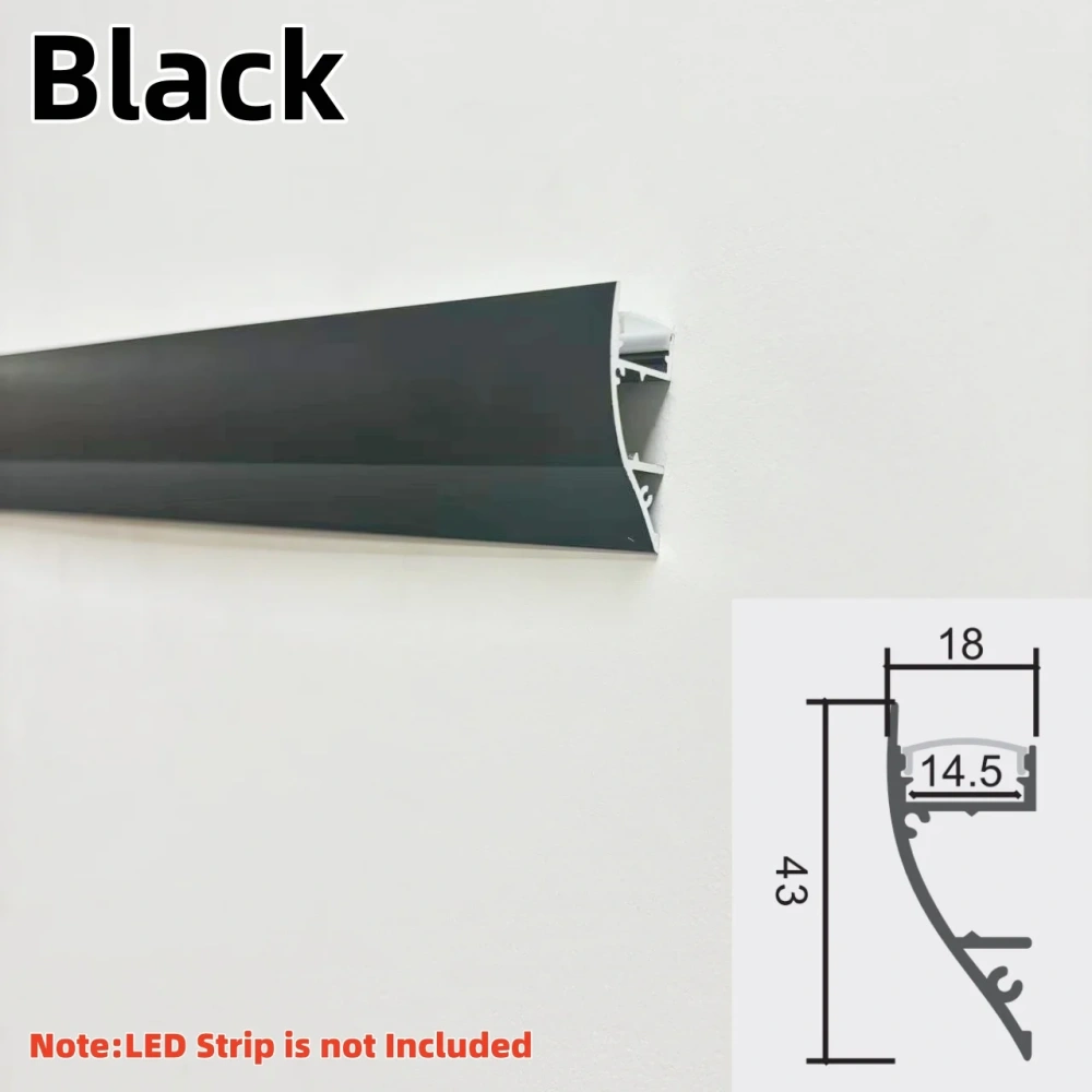 1M/2M Led Ceiling Aluminum Profile Surface Mount Upward and Downward Luminous Led Wall Washer for Corner Bedroom Living Room