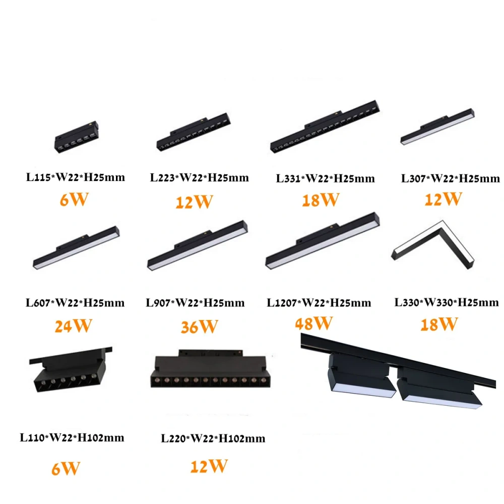 20 Modern Recessed Magnetic Track Lights design Led Lamp Magnetic Rail Ceiling System Indoor Track Lighting Spot Rail Spotlights