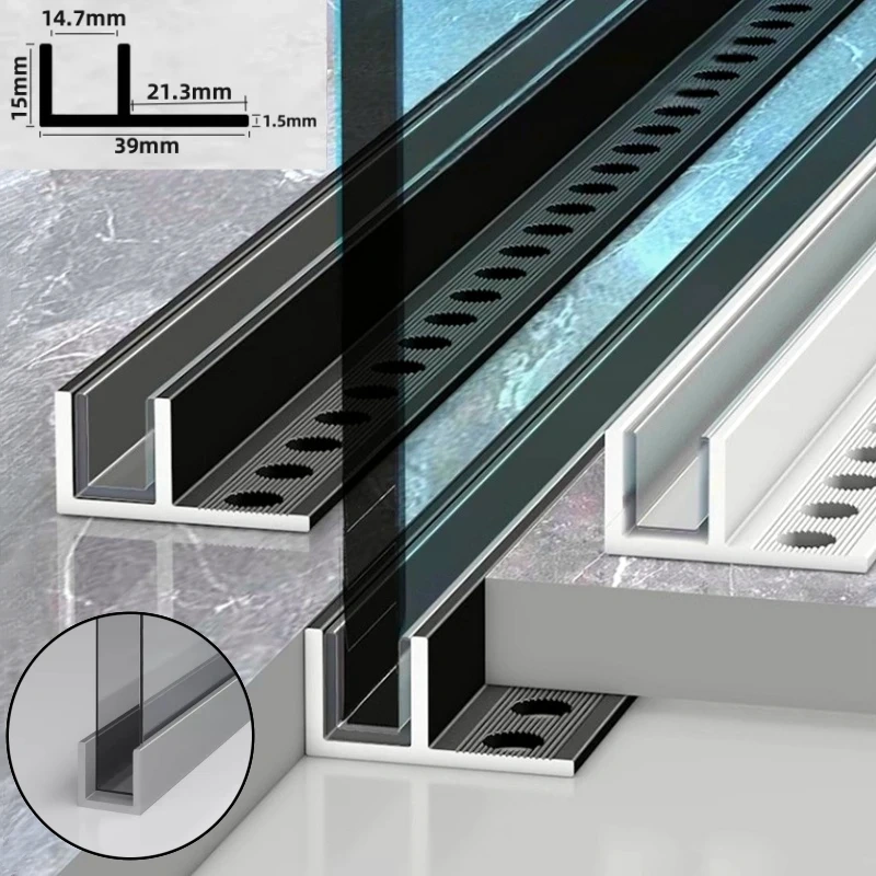 Bathroom Glass Board LED Aluminum Profile Embedded F-shaped Waterproof Channel Layer Shelf Splint Shower Cabinet Bar Strip Light