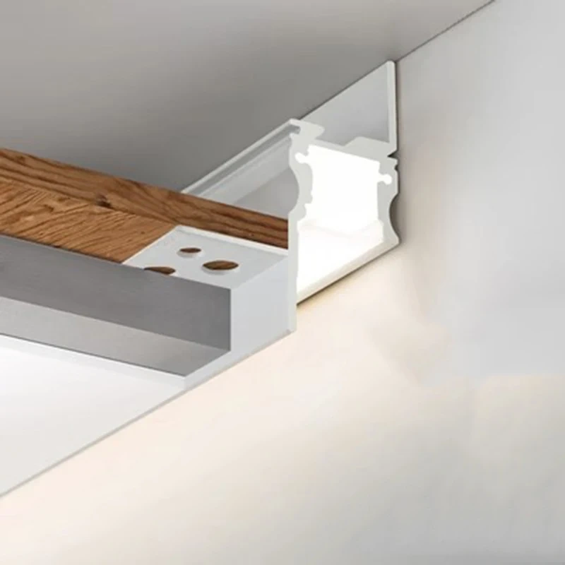 2m Suspended Aluminum Profile Embedded Shadow Gap Light Reflector Line Lighting Indirect Molding Ceiling Profile