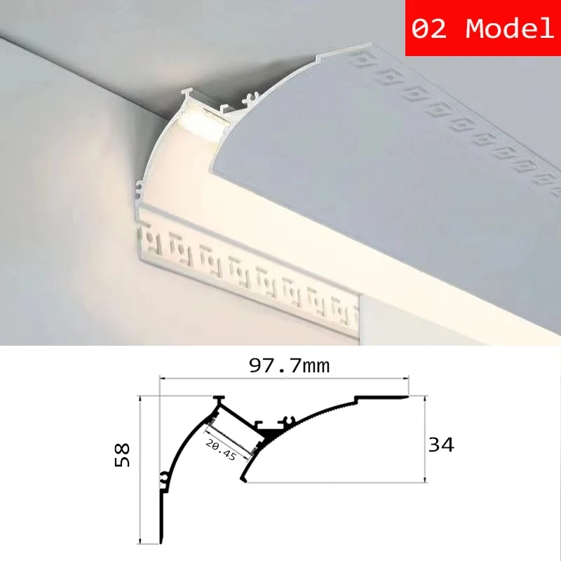 LED Aluminum Profile For Plaster Board Embedded Aluminum Profile Light For Drywall Recessed Installation