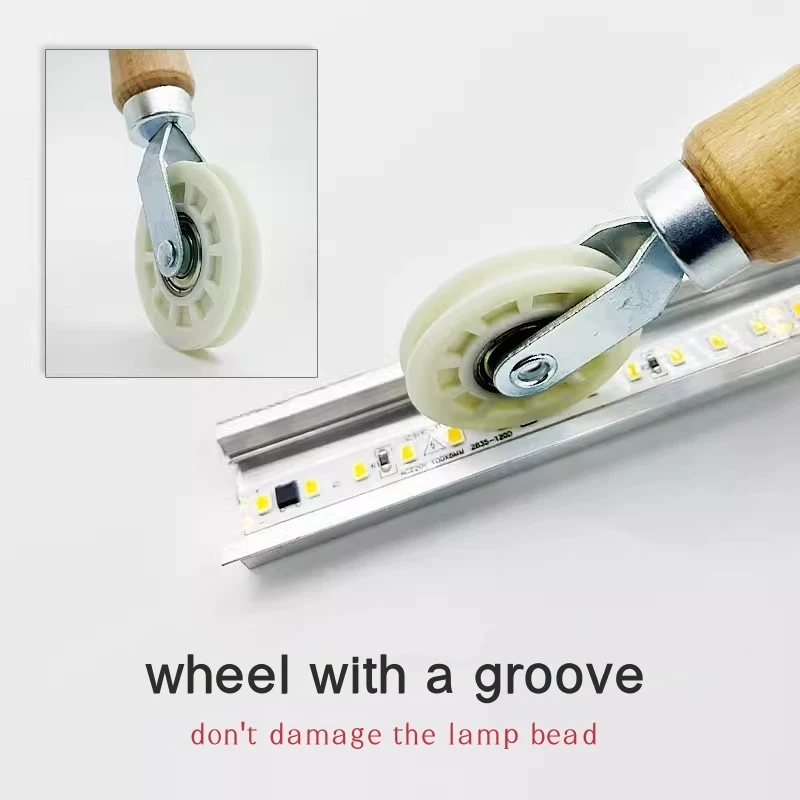Rubber Wheel Handle Roller 6-8mm LED Strip Light Install Tool Aluminum Profile Silicone Tape Fix Hard Bar Lamp Mount Accessories