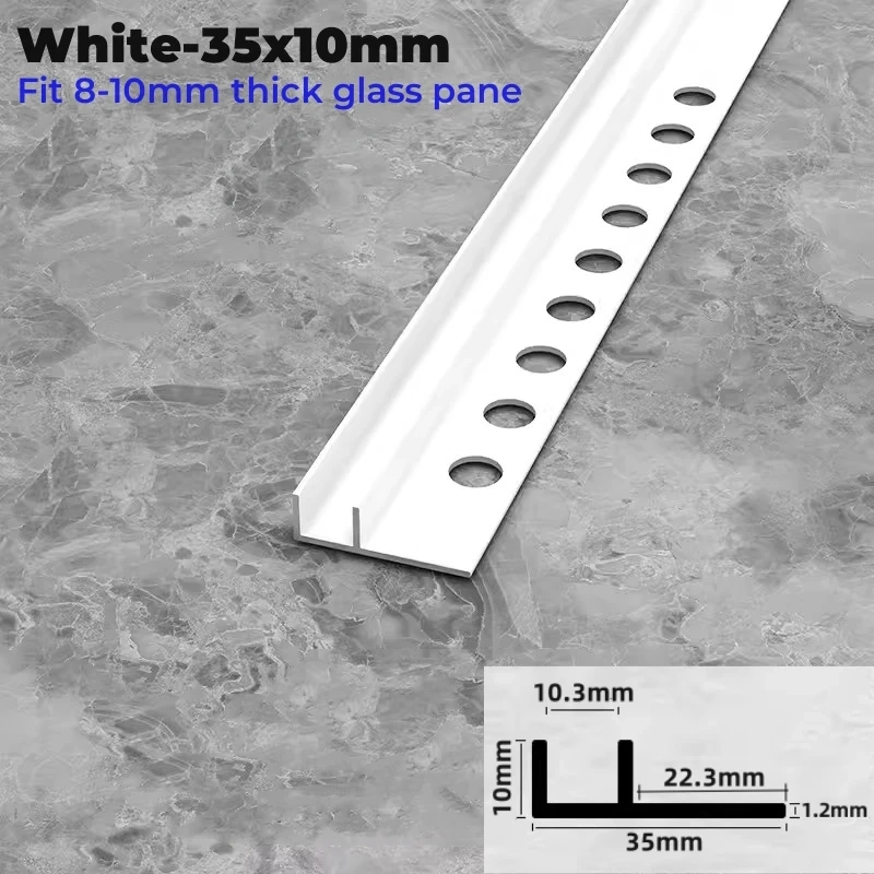 Bathroom Glass Board LED Aluminum Profile Embedded F-shaped Waterproof Channel Layer Shelf Splint Shower Cabinet Bar Strip Light