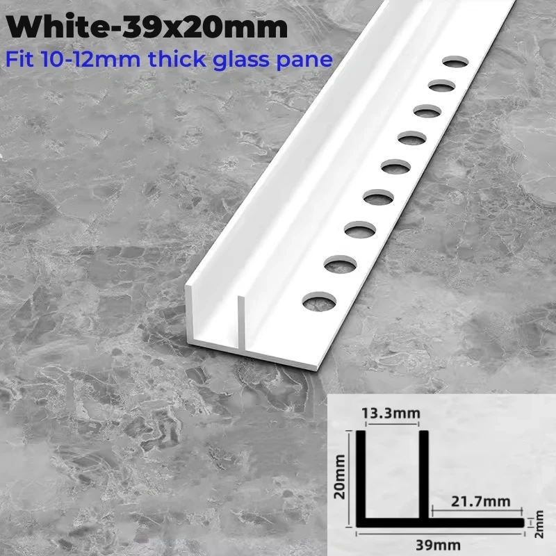 Bathroom Glass Board LED Aluminum Profile Embedded F-shaped Waterproof Channel Layer Shelf Splint Shower Cabinet Bar Strip Light