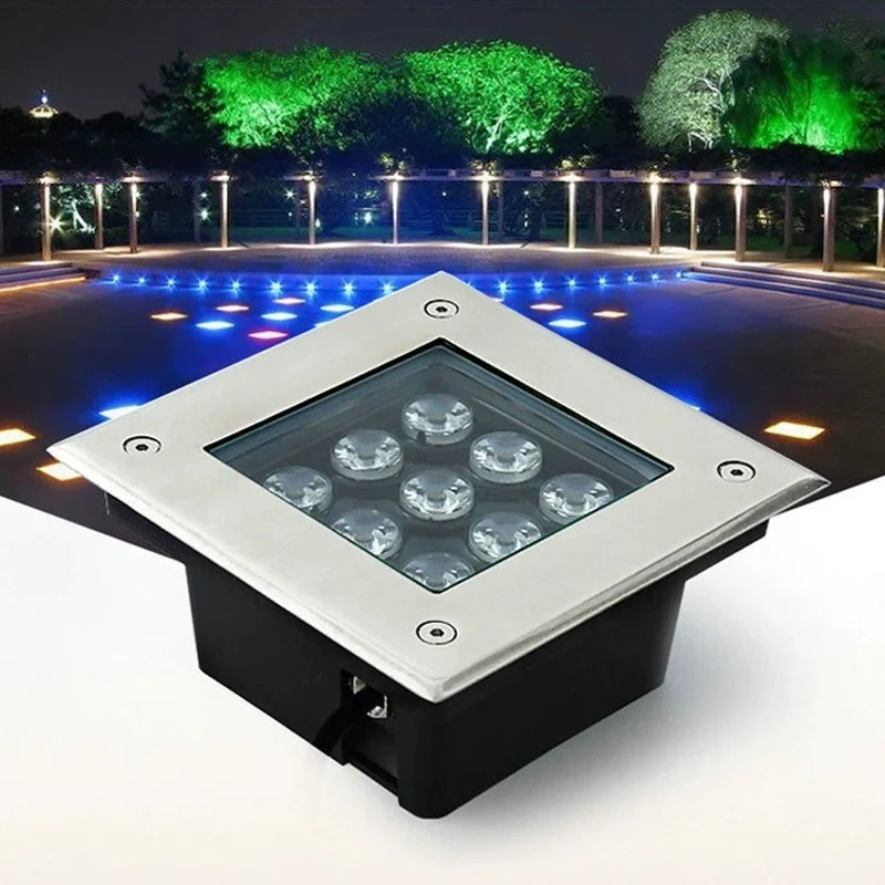 IP67 Waterproof Square 4W 6W 9W AC85-265V DC12V LED Outdoor Garden Path Floor Underground Buried Yard Lamp Spot Landscape Light
