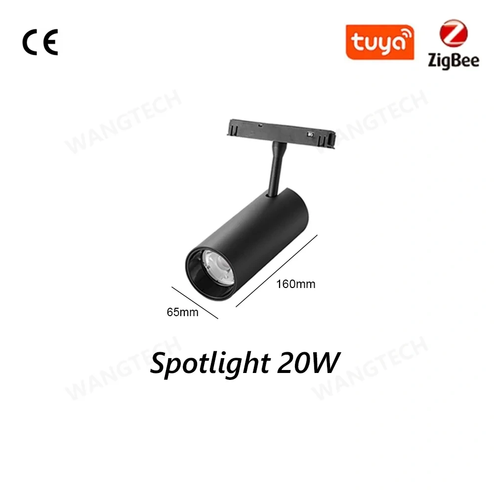 M20 Magnetic Track Light DC48V Aluminum Rail Led Flood Grille Spot Home Tuya Zigbee Assistant Alexa Or 3000/4000/6000K Black