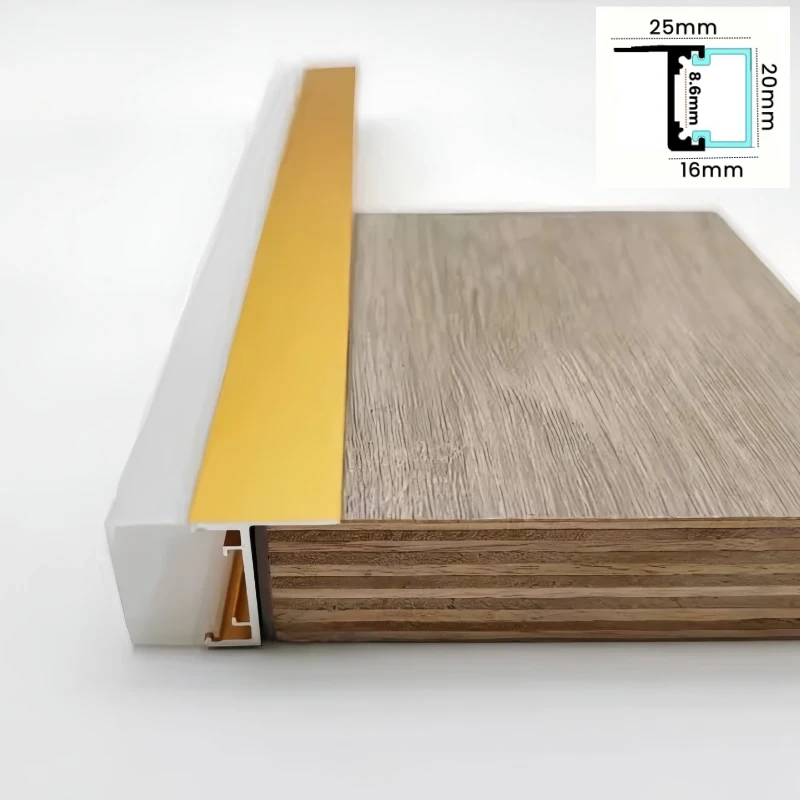 Recessed Splint LED Cabinet Shelf Lamp Aluminum Profile Up Down Glowing Channel Fit 18mm Wooden Board Edge Clip Bar Strip Lights