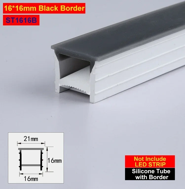 Embedded LED Neon Rope Tube Black White Soft Recessed Silicone Diffuser Channel For 5050 COB Flexible Ribbon Strip Light