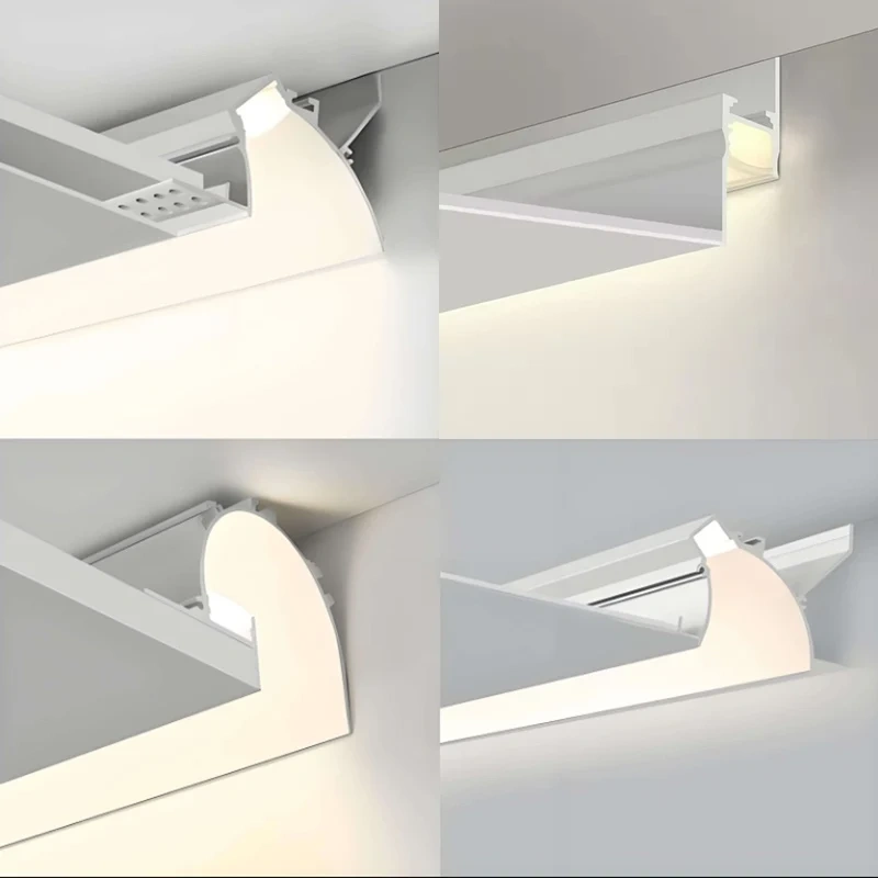 LED Aluminum Profile For Plaster Board Embedded Aluminum Profile Light For Drywall Recessed Installation