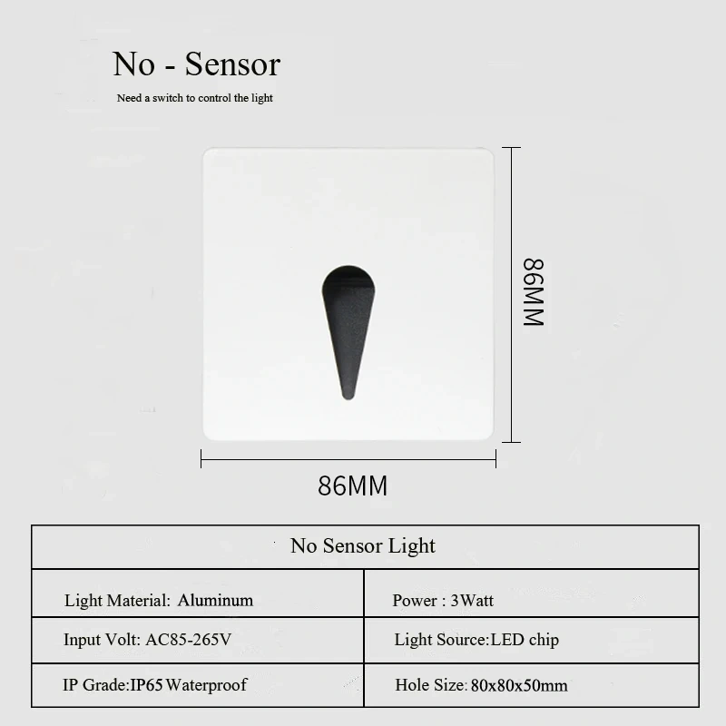 Outdoor Wall Lamp Waterproof Nightlight 3W Recessed Foot Light For Home Garden Hotel Corridor Step Staircase Yard Balcony Aisle