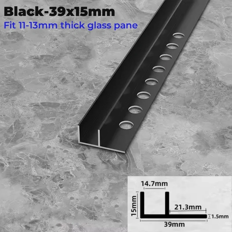 Bathroom Glass Board LED Aluminum Profile Embedded F-shaped Waterproof Channel Layer Shelf Splint Shower Cabinet Bar Strip Light