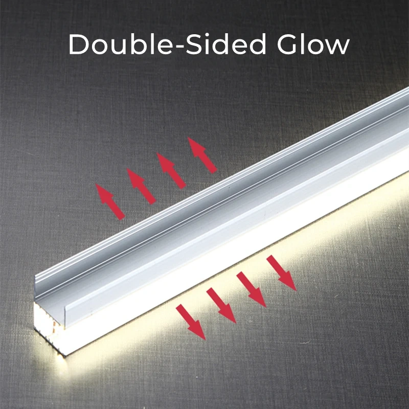 30/40/50cm LED Strip Cabinet Splint Lamps Hidden Doule Side Glow Aluminum Profiles 18mm Wood Board Layer Linear Bar Strip Lights