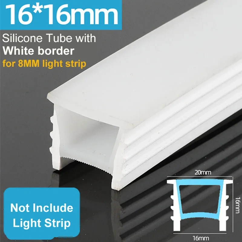 1M-10M Embedded LED Neon Rope Tube Black White Soft Recessed Silicone Diffuser Channel For 5050 COB Flexible Ribbon Strip Light